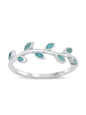 NWT- Genuine Turquoise Sterling Silver (925) Vines Ring, Multiple Sizes